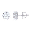 925 Sterling Silver Womens 1.11ct Moissanite Flower Fashion Stud Earrings