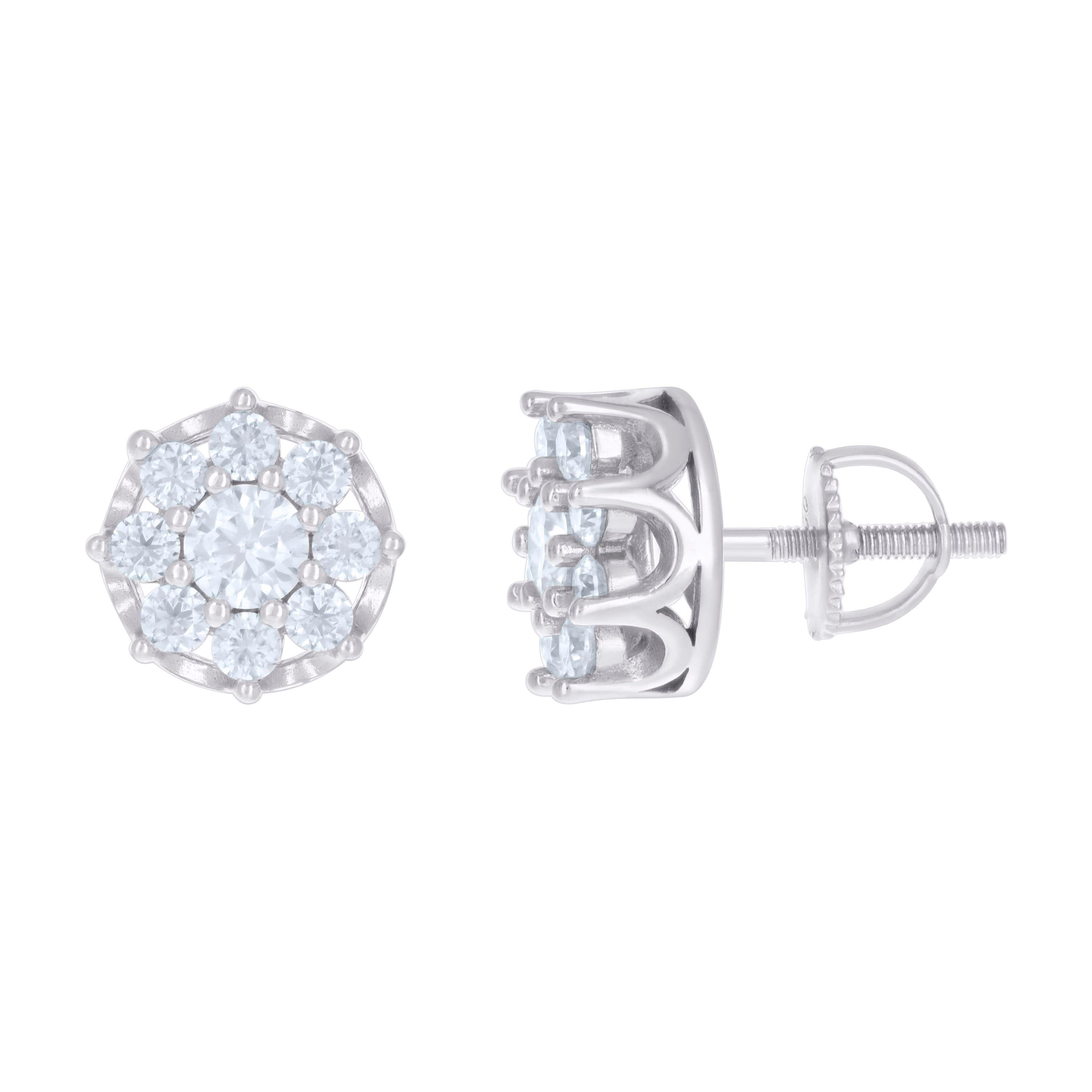 925 Sterling Silver Womens 1.97ct Moissanite Fashion Stud Earrings