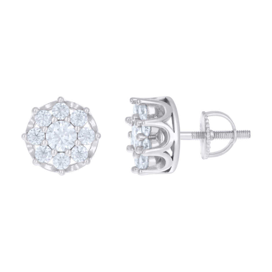 925 Sterling Silver Womens 1.97ct Moissanite Fashion Stud Earrings