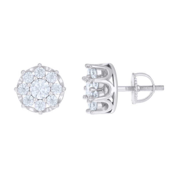 925 Sterling Silver Womens 1.97ct Moissanite Fashion Stud Earrings