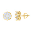 925 Sterling Silver Yellow-tone Womens 1.97ct Moissanite Fashion Stud Earrings