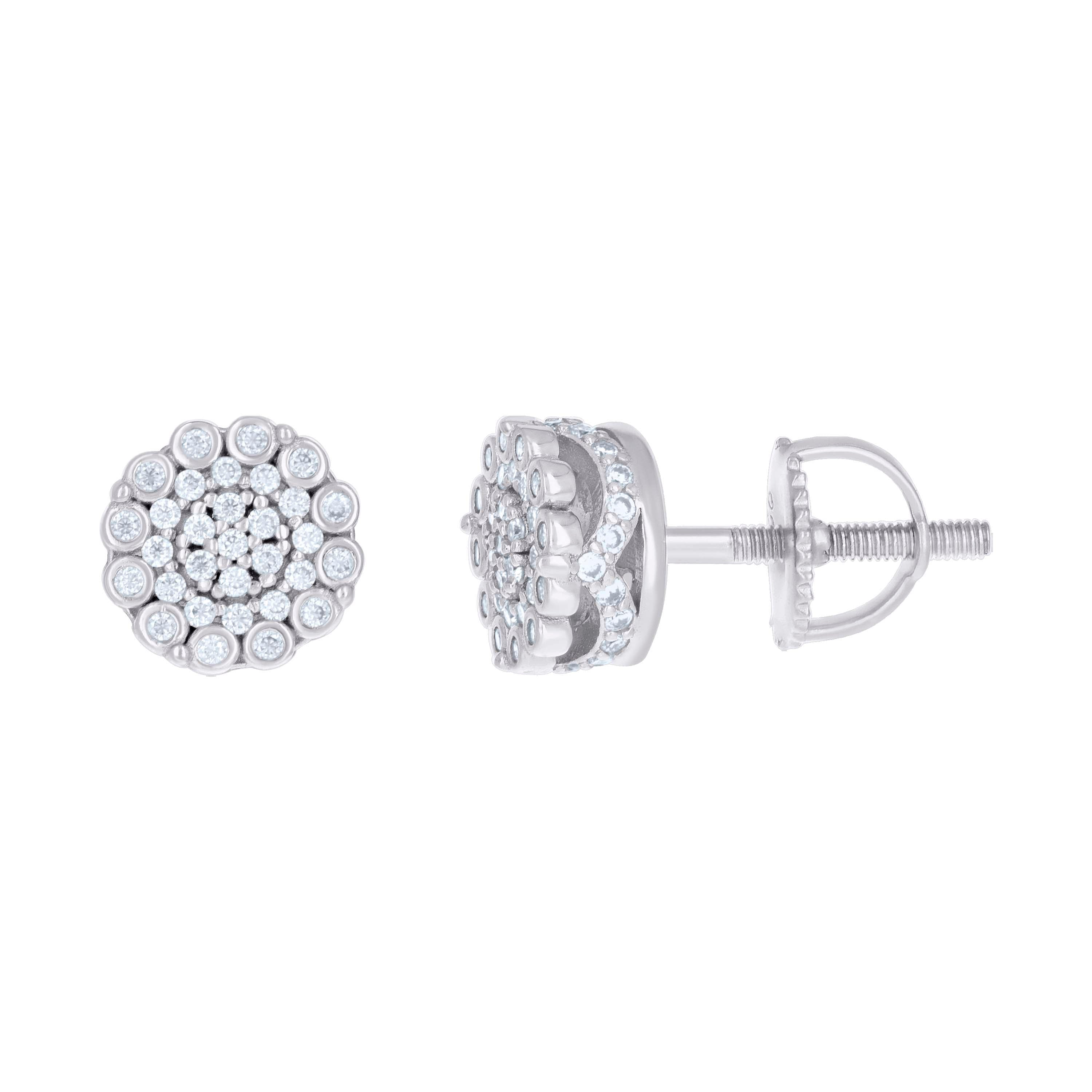 925 Sterling Silver Womens 0.62ct Moissanite Flower Fashion Stud Earrings