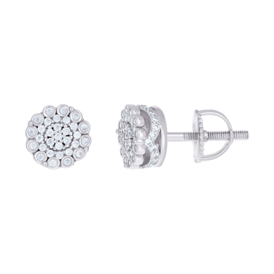 925 Sterling Silver Womens 0.62ct Moissanite Flower Fashion Stud Earrings