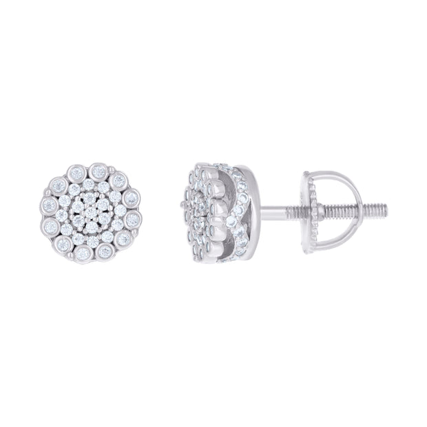 925 Sterling Silver Womens 0.62ct Moissanite Flower Fashion Stud Earrings
