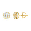 925 Sterling Silver Yellow-tone Womens 0.62ct Moissanite Flower Fashion Stud Earrings