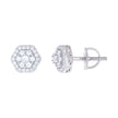 925 Sterling Silver Womens 0.45ct Moissanite Flower Fashion Stud Earrings