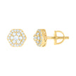 925 Sterling Silver Yellow-tone Womens 0.45ct Moissanite Flower Fashion Stud Earrings