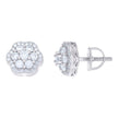 925 Sterling Silver Womens 0.98ct Moissanite Flower Fashion Stud Earrings