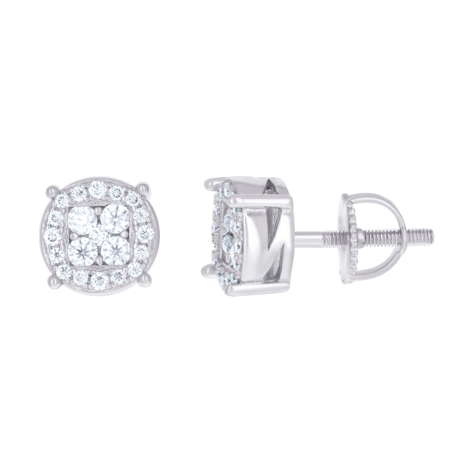 925 Sterling Silver Womens 0.51ct Moissanite Fashion Stud Earrings