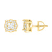 925 Sterling Silver Yellow-tone Womens 0.51ct Moissanite Fashion Stud Earrings