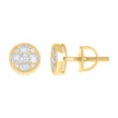 925 Sterling Silver Yellow-tone Womens 0.05ct Round 0.54ct Baguette Moissanite Fashion Stud Earrings
