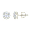 925 Sterling Silver Womens 0.20ct Round 0.34ct Baguette Moissanite Fashion Stud Earrings