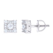 925 Sterling Silver Womens 0.42ct Moissanite Square Fashion Stud Earrings 