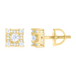 925 Sterling Silver Yellow-tone Womens 0.42ct Moissanite Square Fashion Stud Earrings