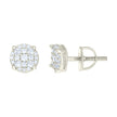 925 Sterling Silver Womens 0.24ct Round 0.19ct Baguette Moissanite Fashion Stud Earrings