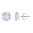 925 Sterling Silver Womens 0.30ct Baguette 0.29ct Round Moissanite Square Fashion Stud Earrings 