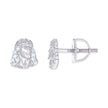 925 Sterling Silver Womens 0.13ct Moissanite Jesus Religious Stud Earrings 