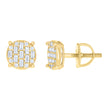 925 Sterling Silver Yellow-tone Womens 0.08ct Round 0.51ct Baguette Moissanite Fashion Stud Earrings