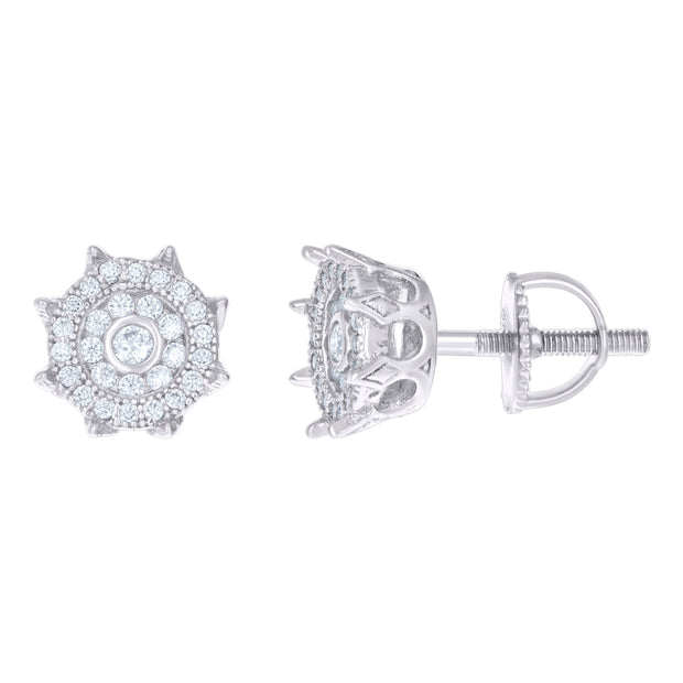 925 Sterling Silver Womens 0.34ct Moissanite Fashion Stud Earrings 