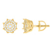 925 Sterling Silver Yellow-tone Womens 0.34ct Moissanite Fashion Stud Earrings