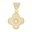 14kt Yellow Gold Womens Cubic-Zirconia Clover Good Luck Charm Pendant