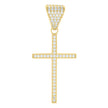 14kt Yellow Gold Mens Cubic-Zirconia Cross Religious Charm Pendant