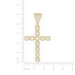 14kt Yellow Gold Mens Cubic-Zirconia Cross Religious Charm Pendant
