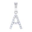 925 Sterling Silver Unisex 0.47ct Moissanite Initial A Alphabet Charm Pendant