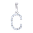 925 Sterling Silver Unisex 0.47ct Moissanite Initial C Alphabet Charm Pendant