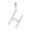 925 Sterling Silver Unisex 0.54ct Moissanite Initial H Alphabet Charm Pendant