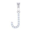 925 Sterling Silver Unisex 0.35ct Moissanite Initial J Alphabet Charm Pendant