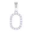925 Sterling Silver Unisex 0.57ct Moissanite Initial O Alphabet Charm Pendant