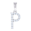 925 Sterling Silver Unisex 0.44ct Moissanite Initial P Alphabet Charm Pendant