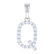 925 Sterling Silver Unisex 0.63ct Moissanite Initial Q Alphabet Charm Pendant