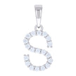 925 Sterling Silver Unisex 0.60ct Moissanite Initial S Alphabet Charm Pendant