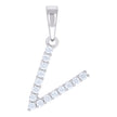 925 Sterling Silver Unisex 0.47ct Moissanite Initial V Alphabet Charm Pendant