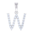 925 Sterling Silver Unisex 0.79ct Moissanite Initial W Alphabet Charm Pendant
