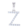 925 Sterling Silver Unisex 0.50ct Moissanite Initial Z Alphabet Charm Pendant