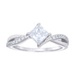 925 Sterling Silver Womens Princess-Cut Round Cubic-Zirconia Engagement Ring Size 7 - SLV-132442