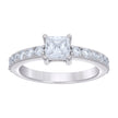925 Sterling Silver Womens Princess-Cut Round Cubic-Zirconia Engagement Ring Size 7 - SLV-132456