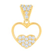 14kt Yellow Gold Womens Cubic-Zirconia Hearts Charm Pendant