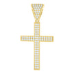 14kt Yellow Gold Mens Cubic-Zirconia Cross Religious Charm Pendant