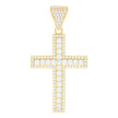 14kt Yellow Gold Mens Cubic-Zirconia Cross Religious Charm Pendant