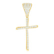 14kt Yellow Gold Mens Cubic-Zirconia Cross Religious Charm Pendant
