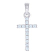 925 Sterling Silver Mens Cubic-Zirconia Cross Religious Charm Pendant