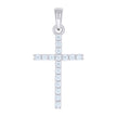 925 Sterling Silver Mens Cubic-Zirconia Cross Religious Charm Pendant