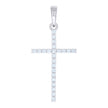 925 Sterling Silver Mens Cubic-Zirconia Cross Religious Charm Pendant