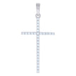 925 Sterling Silver Mens Cubic-Zirconia Cross Religious Charm Pendant