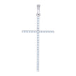 925 Sterling Silver Mens Cubic-Zirconia Cross Religious Charm Pendant