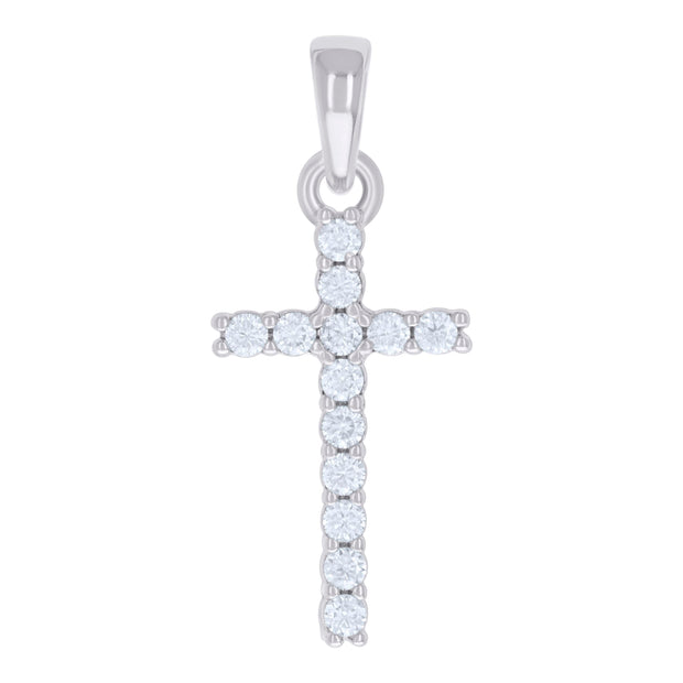 925 Sterling Silver Womens 0.41ct Moissanite Cross Religious Charm Pendant